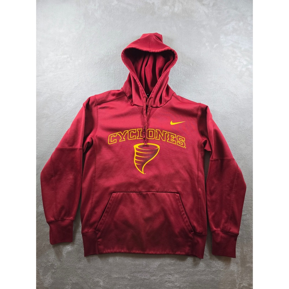 Nike Iowa State Cyclones Hoodie Mens Small Red Therma‎ Pullover Sweatshirt